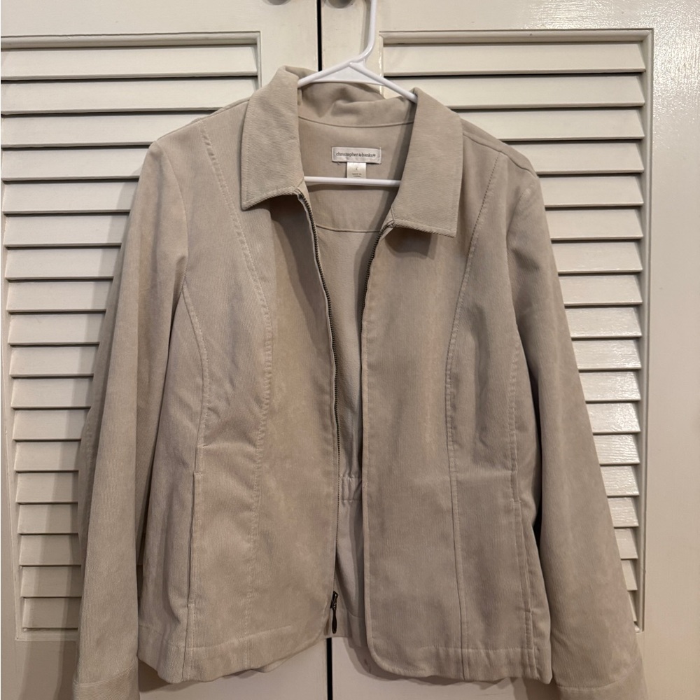 Christopher & Banks Tan Blazer Structured Casual Jacket
